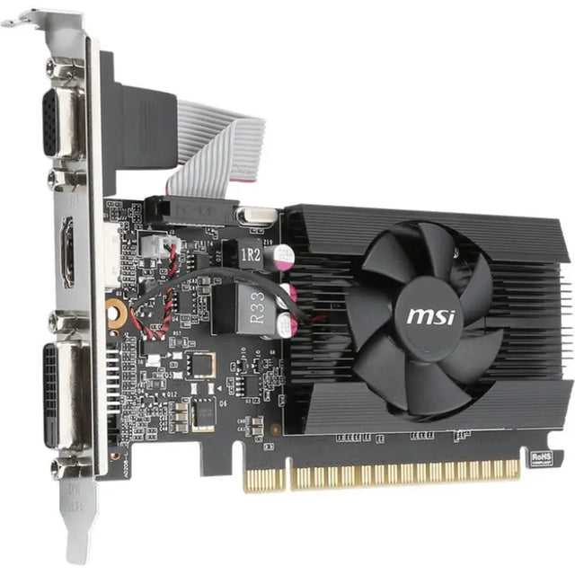 MSI MSI NVIDIA GeForce GT 710 Graphic Card - 2 GB DDR3 SDRAM - Low-profile - 954 MHz Core - 64 bit Bus Width - PCI Express 2.0 x16 - HDMI - VGA - DVI - G7102D3P