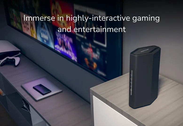 NETGEAR Bridge / Router NETGEAR Nighthawk RS100 wireless router Gigabit Ethernet Dual-band (2.4 GHz / 5 GHz) Black - RS100-100NAS