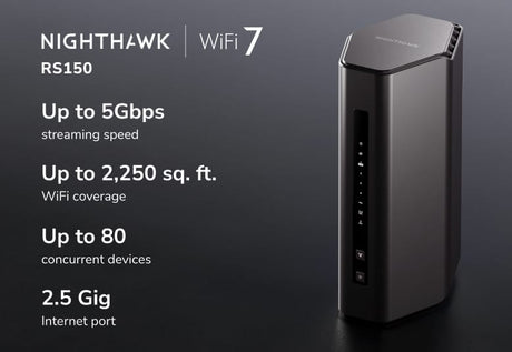 NETGEAR Bridge / Router NETGEAR Nighthawk RS150 wireless router Gigabit Ethernet Dual-band (2.4 GHz / 5 GHz) Black - RS150-100NAS