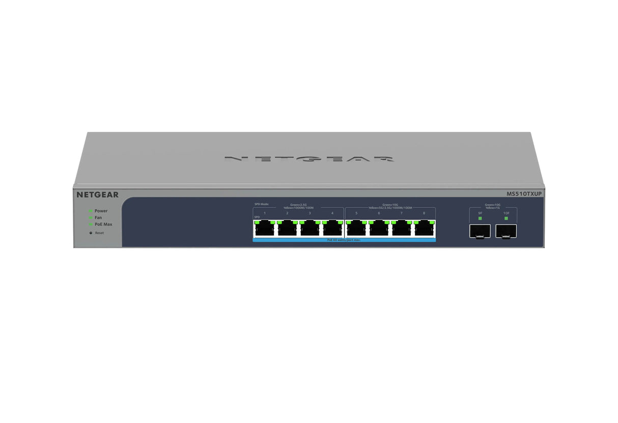 NETGEAR NETGEAR 10-Port PoE Multi-Gigabit/10G Ethernet Smart Switch (MS510TXUP) - MS510TXUP-100NAS