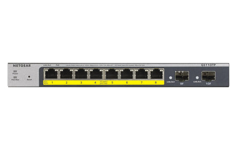 NETGEAR NETGEAR 8-Port PoE Gigabit Ethernet Smart Switch (GS110TP) - GS110TP-300NAS