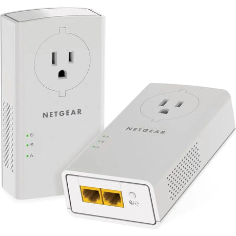 NETGEAR NETGEAR Powerline 2000 + Extra Outlet, PLP2000 - 2 - 2 x Network (RJ-45) - 2000 Mbit/s Powerline - HomePlug AV2 - Gigabit Ethernet - PLP2000-100PAS
