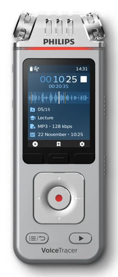 PHILIPS Philips DVT4115 Digital Voice Tracer Flash card Chrome, Silver - DVT4115