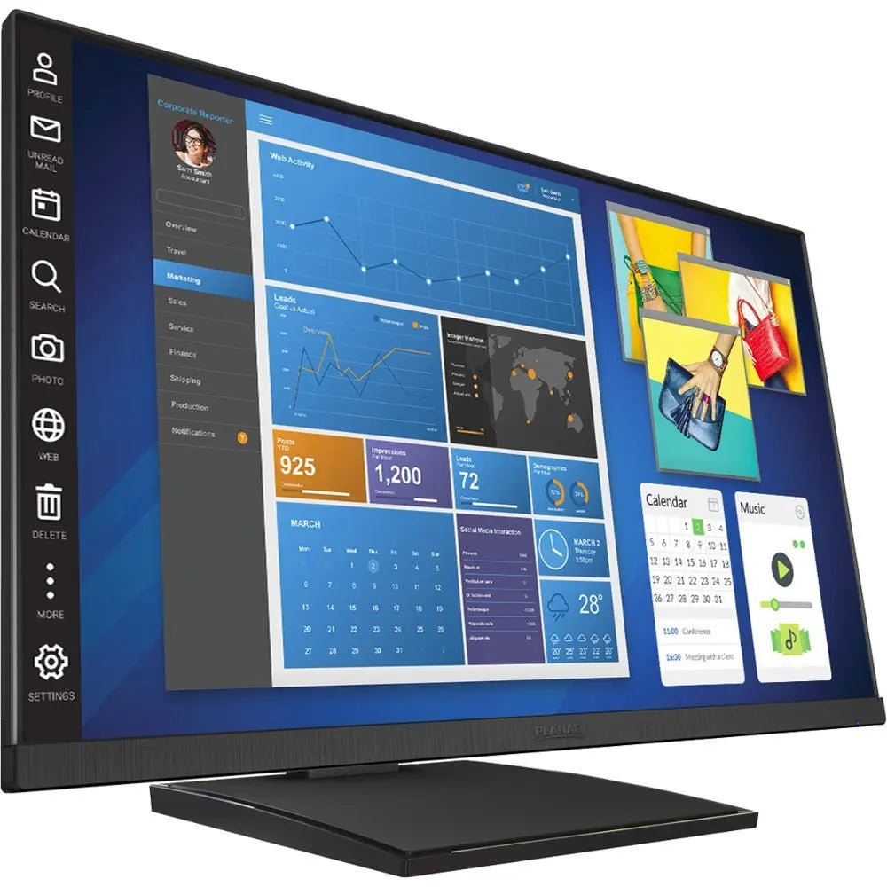 PLANAR Planar Helium PCT2435 23.8" LCD Touchscreen Monitor - 16:9 - 14 ms - Projected CapacitiveMulti-touch Screen - 1920 x 1080 - Full HD - 16.7 Million Colors - 1,000:1 - 250 Nit - Edge LED Backlight - Spe - 997-9363-00