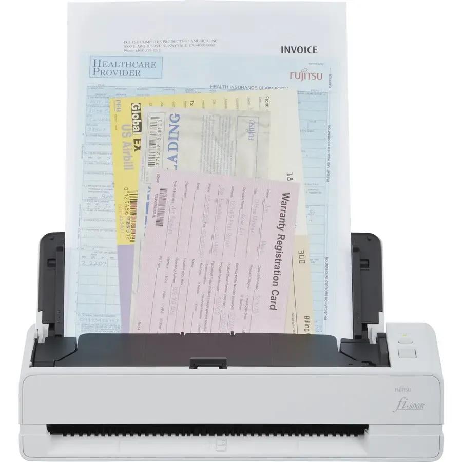 RICOH Fujitsu fi-800R Ultra-Compact, Color Duplex Document Scanner with Dual Auto Document Feeders (ADF) - 24-bit Color - 8-bit Grayscale - 40 ppm (Mono) - 40 ppm (Color) - Duplex Scanning - USB - PA03795-B005