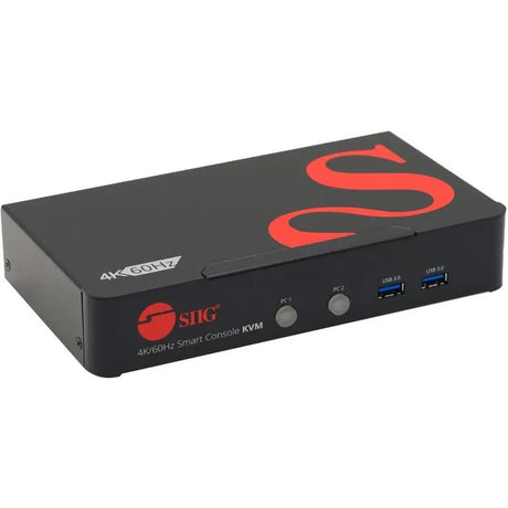 SIIG 2 Port 4K 60HZ DisplayPort 1.2 KVM Switch with USB 3.0 and Multi-Media ports - DP KVM Switch - TAA Compliant - CE-DP0F11-S1