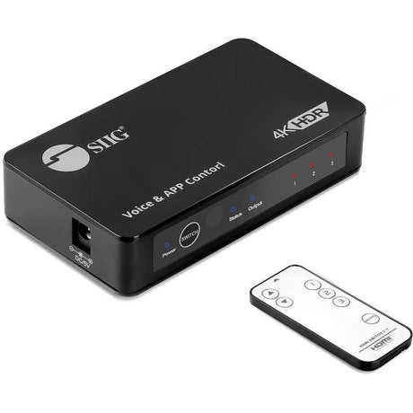 SIIG 3x1 4K HDMI 2.0 Switch with IR & Voice APP Control - Supports 3 Switching Methods, APP Control and Voice Control