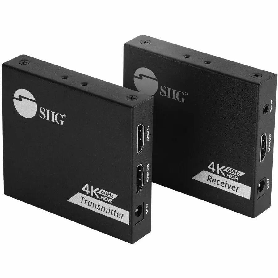 SIIG SIIG 4K 60Hz HDMI Over Cat6 Extender with Loopout & IR - 4K HDMI Extender, Easily extends HDMI 4K 60Hz signals up to 230ft over a single Cat6/7 networking cable with a local HDMI output for monitoring - CE-H27D11-S1