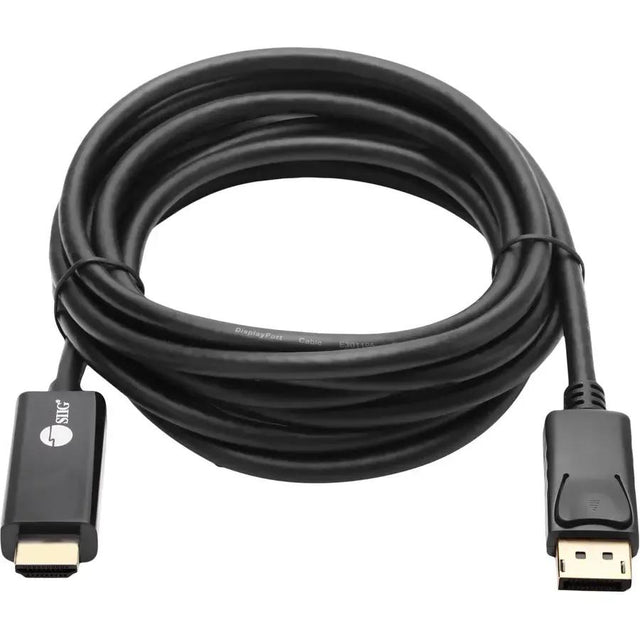 SIIG SIIG DisplayPort 1.2 to HDMI 10ft Cable 4K/30Hz - 10 ft DisplayPort/HDMI A/V Cable for Audio/Video Device, HDTV, PC, Monitor, Notebook, Desktop Computer - First End: 1 x 20-pin DisplayPort 1.2 Digital...  - CB-DP1R12-S1