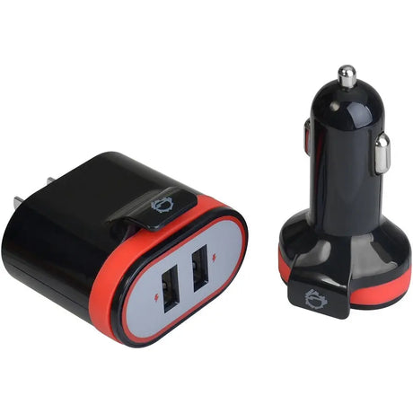 SIIG SIIG Fast Charging USB Wall Charger & Car Charger Bundle Pack - Black - 12 V DC, 120 V AC, 230 V AC, 24 V DC Input - 5 V DC/3.40 A Output - AC-PW1A12-S1
