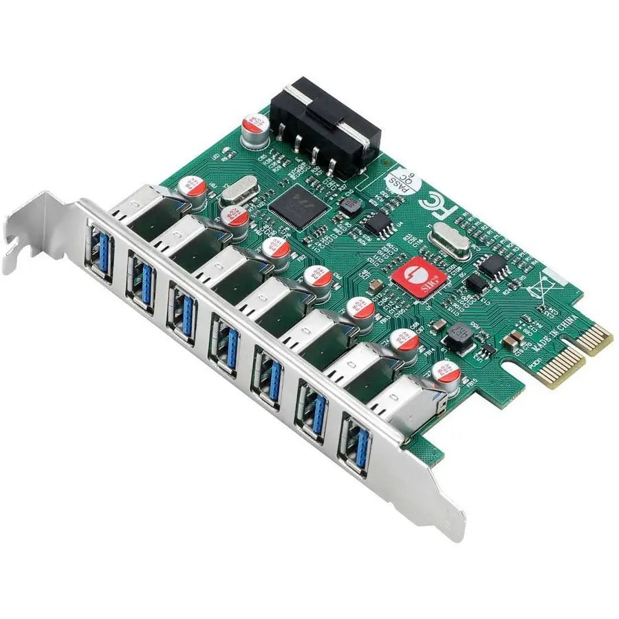 SIIG SIIG USB 3.0 7 Port PCIe Host Card - UASP Mode - 5Gbps Transfer Rate PCI Express 2.0 Card - Compliant with Intel xHCI - JU-P70211-S1
