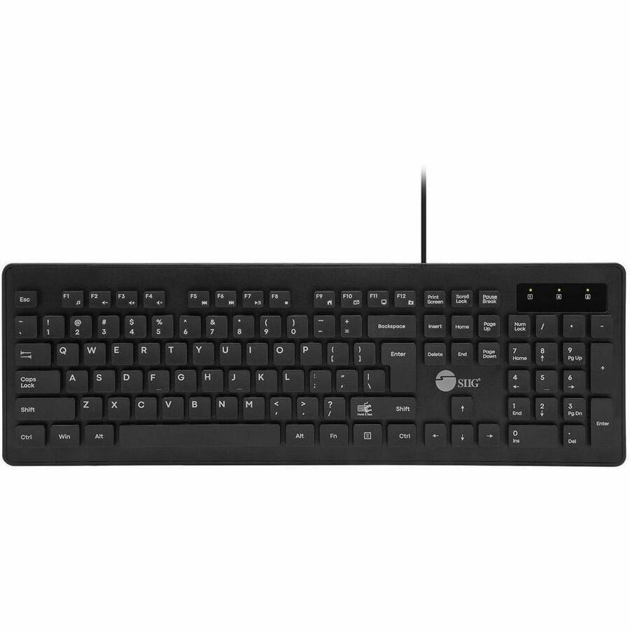 SIIG SIIG Waterproof & Dustproof USB Multimedia Keyboard - Waterproof & Dustproof USB Multimedia Keyboard, IP68, Fully Sealed, 104 Keys, Quiet Keycaps, Non-slip, Plug-n-play, for Window desktop or notebook - JK-US0U11-S1