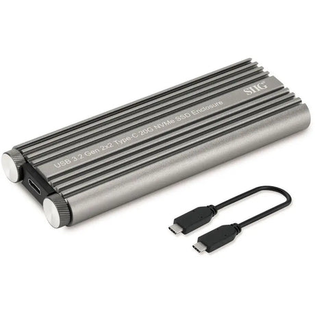 SIIG USB 3.2 Gen 2x2 Type-C M.2 PCIe NVMe SSD Enclosure - Ultra Fast 20G Data Transfer Rate - JU-SA0X11-S1