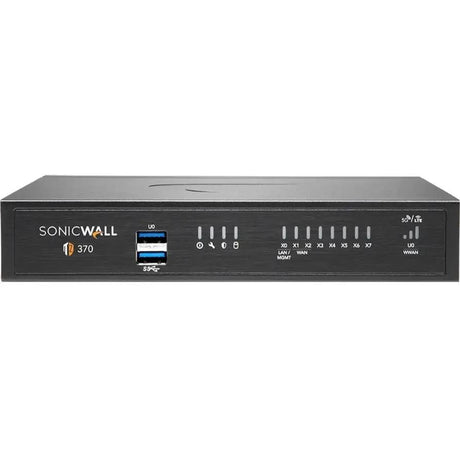 SONICWALL SonicWall TZ370 Network Security/Firewall Appliance - 8 Port - 10/100/1000Base-T - Gigabit Ethernet - DES, 3DES, MD5, SHA-1, AES (128-bit), AES (192-bit), AES (256-bit) - 8 x RJ-45 - Desktop, Rack-mou...  - 02-SSC-2825