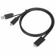 TARGUS Targus 1M USB-C Male with Screw to USB-C Male Cable with USB-A Tether - 3.28 ft USB/USB-C Data Transfer Cable for Dock, Tablet, Notebook - First End: 1 x USB Type C - Male - Second End: 1 x USB Type C...  - ACC1133GLX