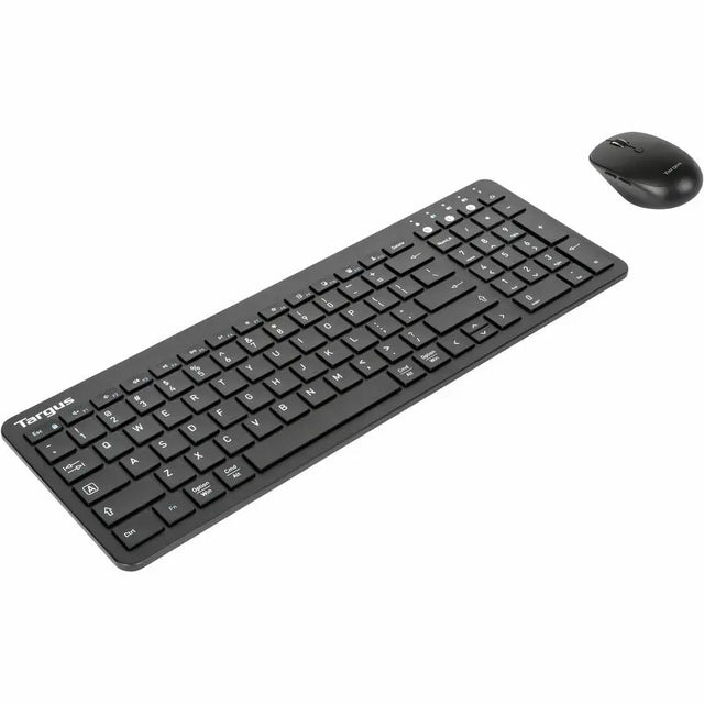 TARGUS Targus AKM619AMUS Keyboard & Mouse - Wireless Bluetooth 5.1 Keyboard - Black Wireless Bluetooth Mouse - Optical - 2400 dpi - 2 Button - Scroll Wheel - Black - AAA - Compatible with PC, Mac - AKM619AMUS