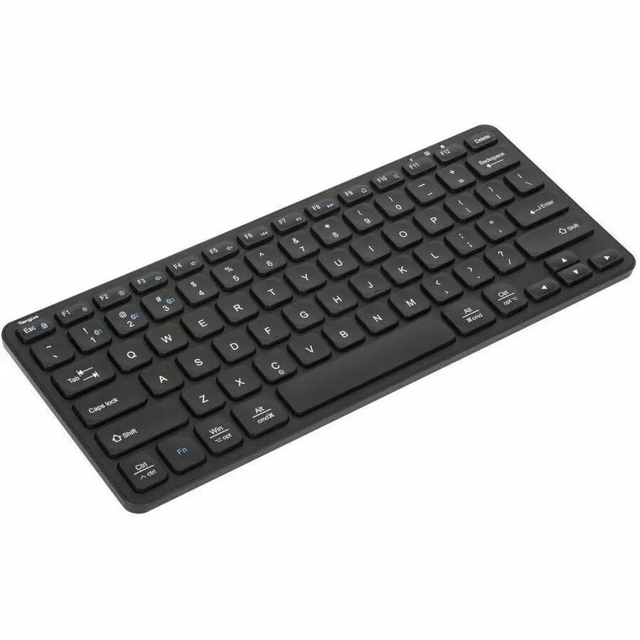 TARGUS Targus Compact Multi-Device Bluetooth Antimicrobial Keyboard - Wireless Connectivity - Bluetooth - Tablet, Smartphone, Notebook - PC, Mac - AAA Battery Size Supported - Black - AKB862US