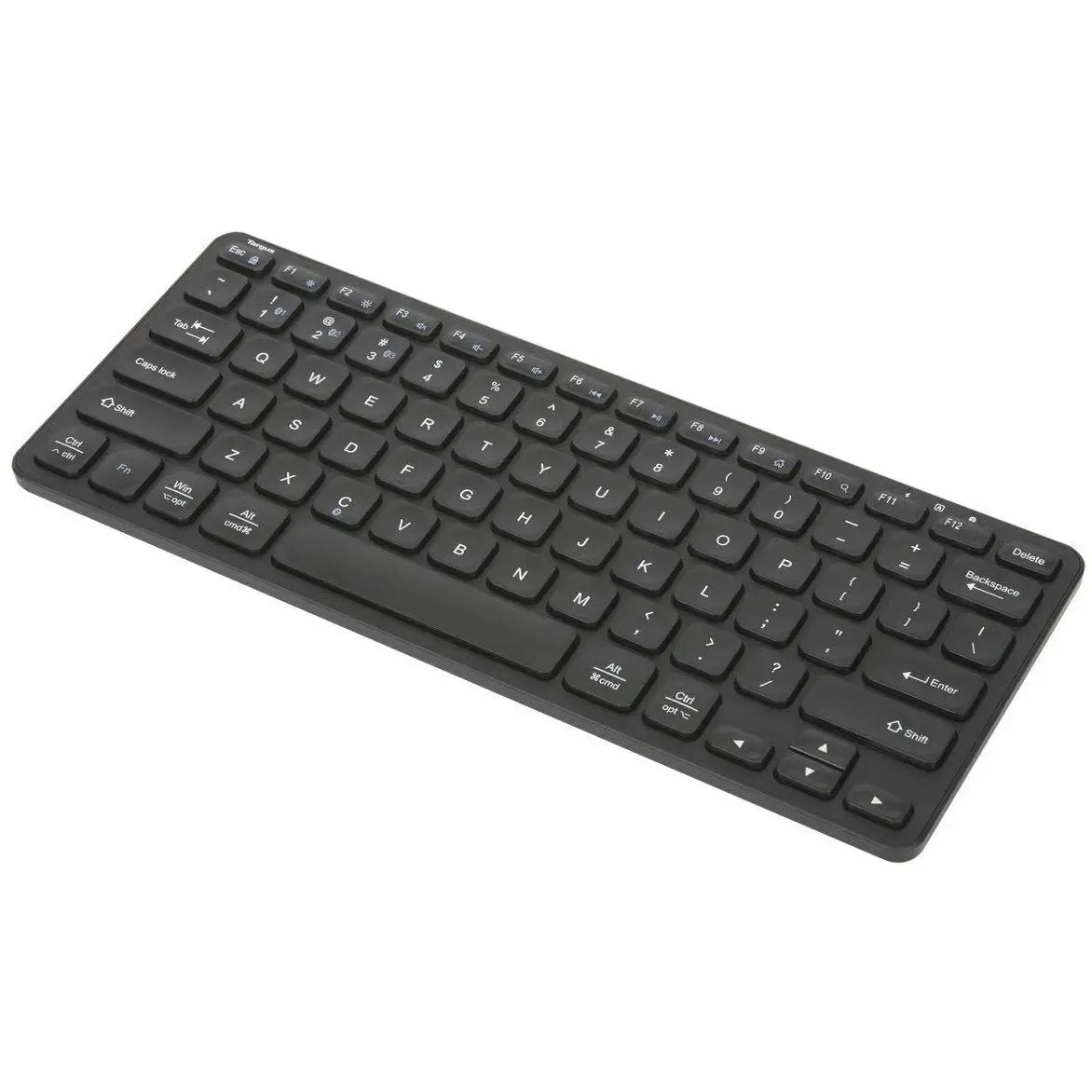 TARGUS Targus Compact Multi-Device Bluetooth Antimicrobial Keyboard - Wireless Connectivity - Bluetooth - Tablet, Smartphone, Notebook - PC, Mac - AAA Battery Size Supported - Black - AKB862US