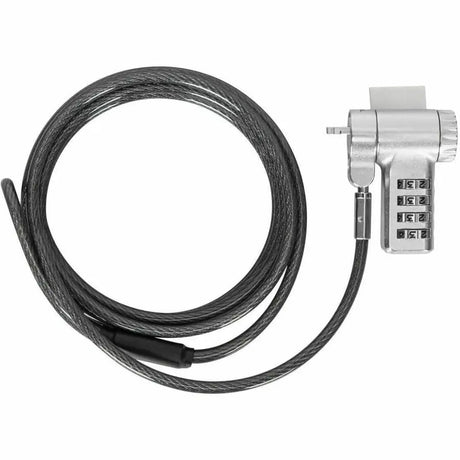 TARGUS Targus DEFCON Ultimate Universal Serialized Combination Lock - Resettable - 4-digit - Silver - Galvanized Steel - 6.50 ft - For Docking Station, Monitor, Notebook