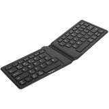 TARGUS Targus Ergonomic Foldable Bluetooth Antimicrobial Keyboard - Wireless Connectivity - Bluetooth/RF - 2.40 GHz - English (US) - QWERTY Layout - iPad, iPhone, Desktop Computer, MAC - PC, Mac - Black - AKF003US