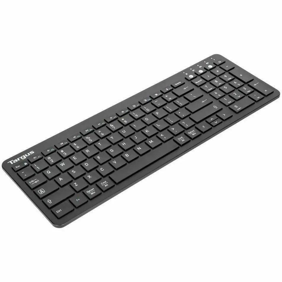 TARGUS Targus Midsize Multi-Device Bluetooth Antimicrobial Keyboard - Wireless Connectivity - Bluetooth - English (US) - QWERTY Layout - PC, Mac - AAA Battery Size Supported - Black - AKB863US