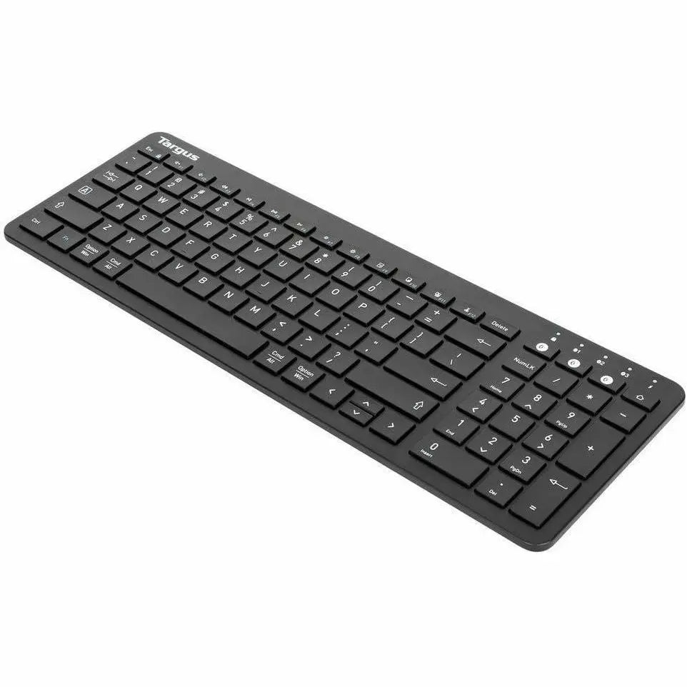 TARGUS Targus Midsize Multi-Device Bluetooth Antimicrobial Keyboard - Wireless Connectivity - Bluetooth - English (US) - QWERTY Layout - PC, Mac - AAA Battery Size Supported - Black - AKB863US