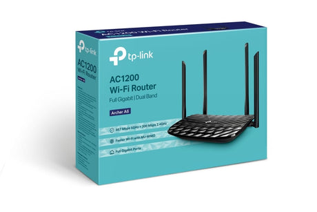 TP-LINK Bridge / Router TP-Link AC1200 wireless router Gigabit Ethernet Dual-band (2.4 GHz / 5 GHz) Black - ARCHER A6