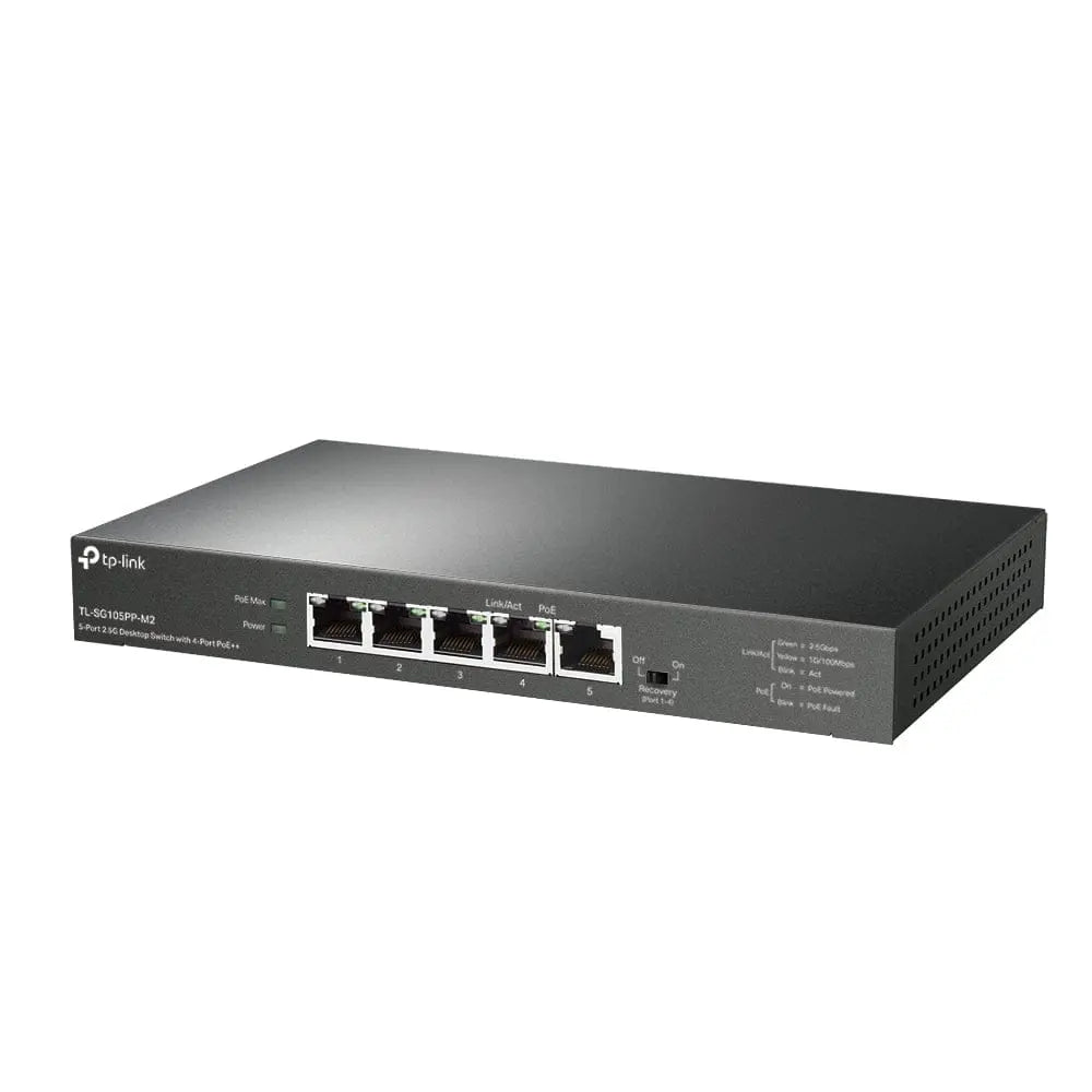 TP-LINK TP-Link 5-Port 2.5G Desktop Switch with 4-Port PoE++ - TL-SG105PP-M2