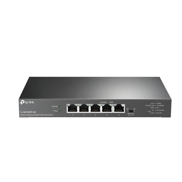 TP-LINK TP-Link 5-Port 2.5G Desktop Switch with 4-Port PoE++ - TL-SG105PP-M2