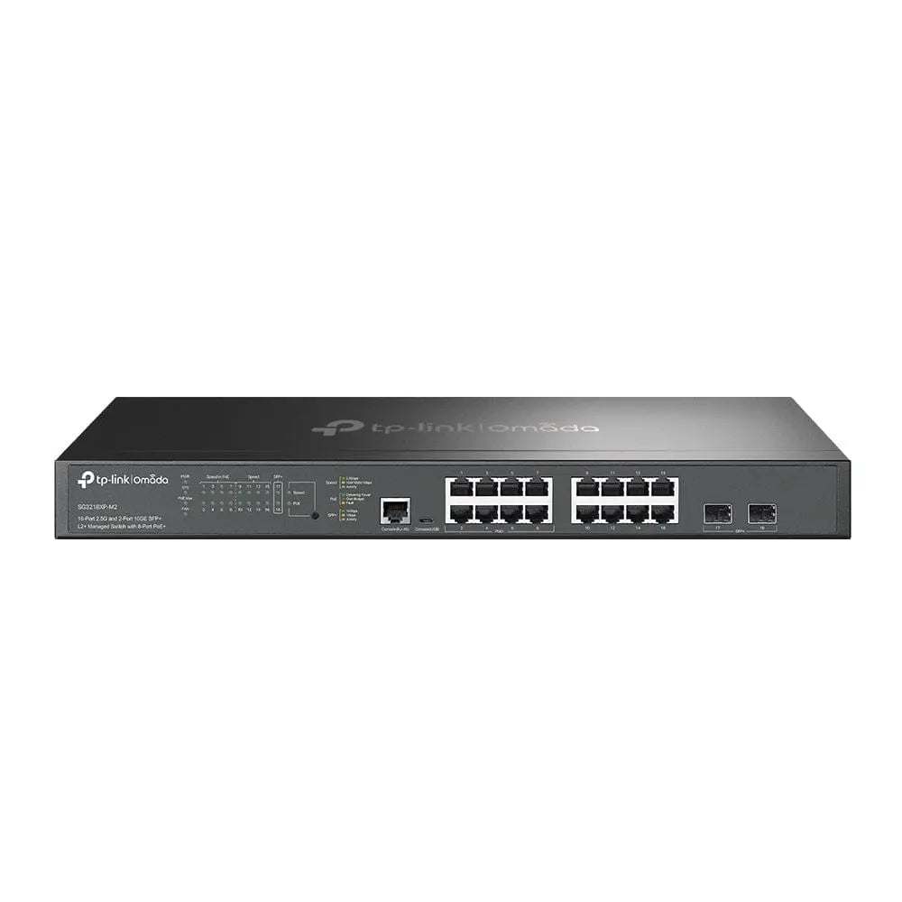 TP-LINK TP-Link Omada 16-Port 2.5G and 2-Port 10GE SFP+ L2+ Managed Switch with 8-Port PoE+ - SG3218XP-M2