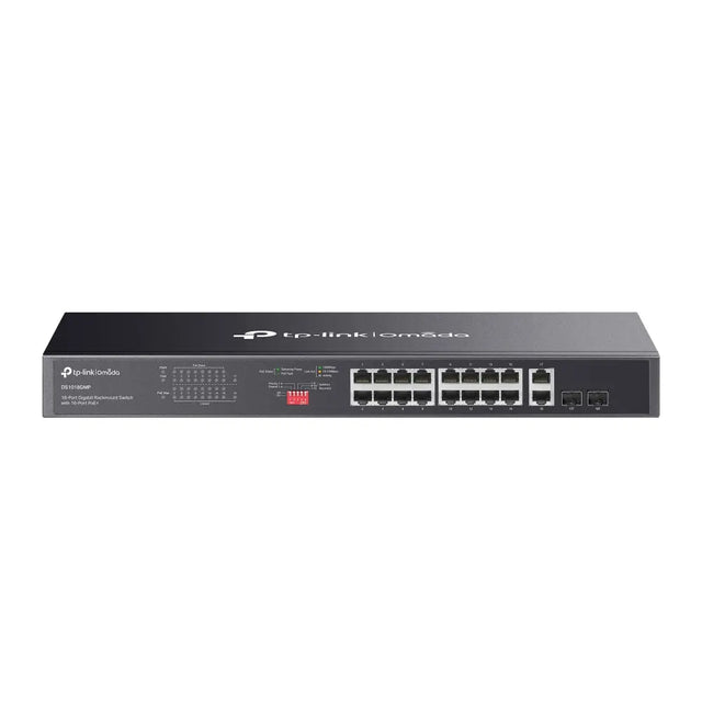 TP-LINK TP-Link Omada DS1018GMP network switch Unmanaged Gigabit Ethernet (10/100/1000) Power over Ethernet (PoE) 1U Black - DS1018GMP