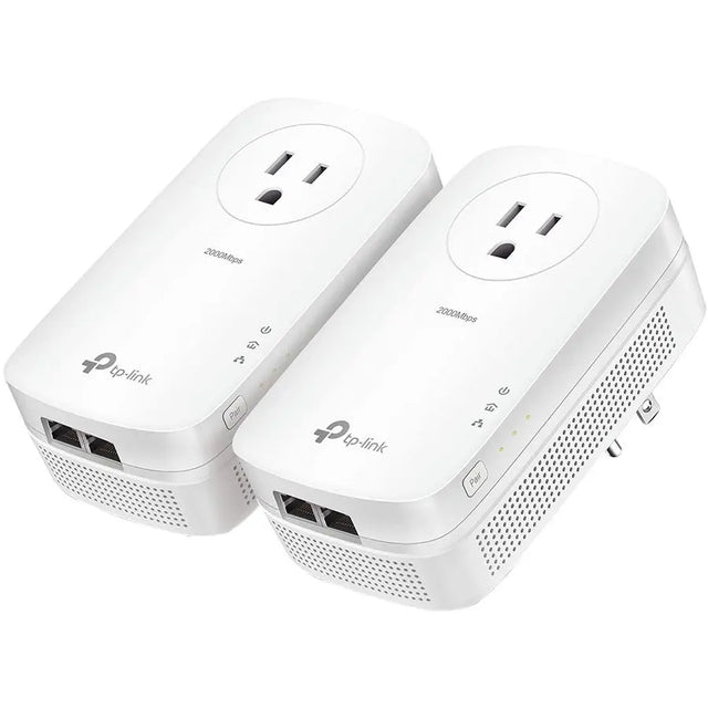 TP-LINK TP-Link TL-PA9020P KIT - AV2000 2-Port Gigabit Passthrough Powerline Starter Kit - Ethernet Over Power - Plug&Play - Power Saving - 2x2 MIMO - Noise Filtering - Extra Power Socket for other Devices -  - TL-PA9020P KIT