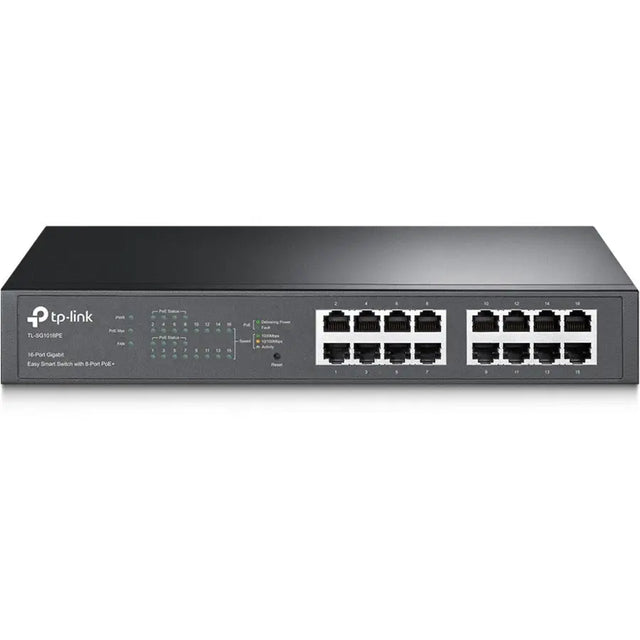 TP-LINK TP-Link TL-SG1016PE - 16-Port Gigabit Easy Smart PoE Switch with 8-Port PoE+ - Limited Lifetime Protection - Easy Smart Managed - 8 PoE+ Ports @150W - Plug & Play - Sturdy Metal w/ Shielded Ports - Qo...  - TL-SG1016PE
