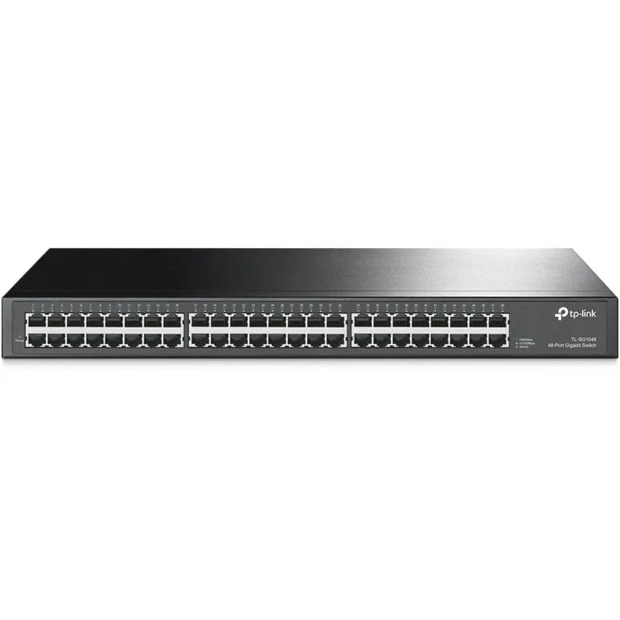 TP-LINK TP-LINK TL-SG1048 - 48-Port Gigabit Ethernet Switch - Limited Lifetime Protection - Plug and Play - Sturdy Metal w/ Shielded Ports - Rackmount - Fanless - Traffic Optimization - Unmanaged - Black - TL-SG1048