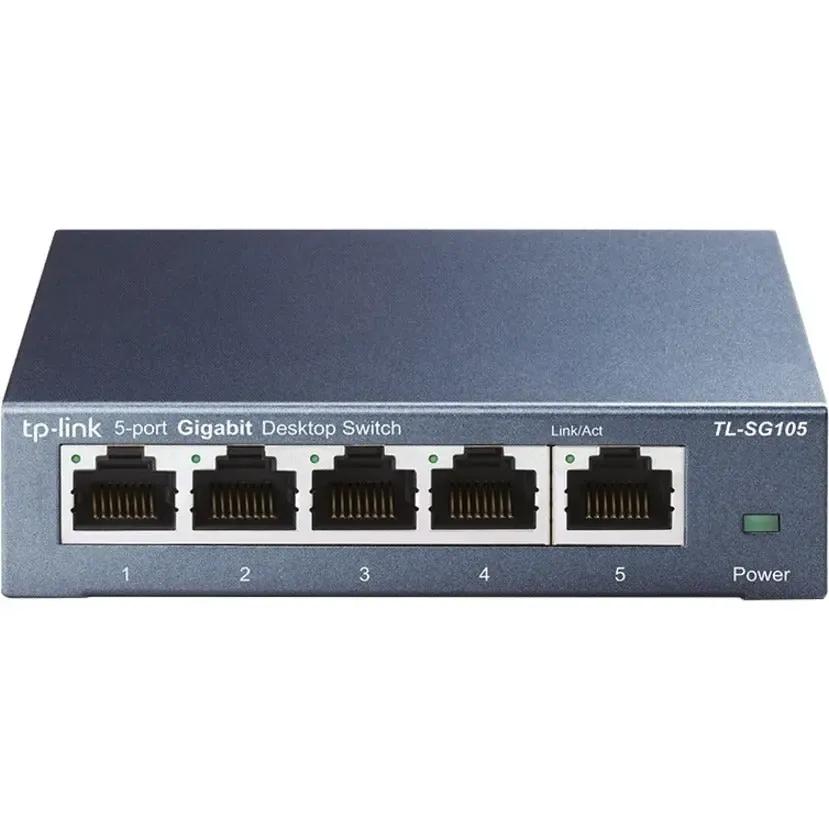 TP-LINK TP-LINK TL-SG105 - 5 Port Gigabit Unmanaged Ethernet Network Switch - Limited Lifetime Protection - Ethernet Splitter - Plug & Play - Fanless Metal Design - Shielded Ports - Traffic Optimization - TL-SG105