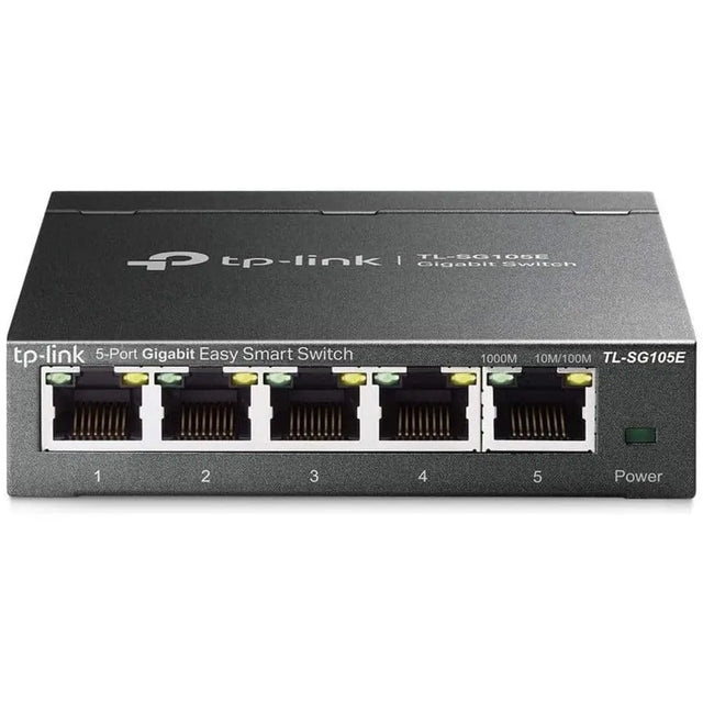 TP-LINK TP-LINK TL-SG105E - 5-Port Gigabit Easy Smart Switch - Limited Lifetime Protection - Plug & Play - Desktop/Wall-Mount - Shielded Ports - Support QoS, Vlan, IGMP and Link Aggregation - TL-SG105E