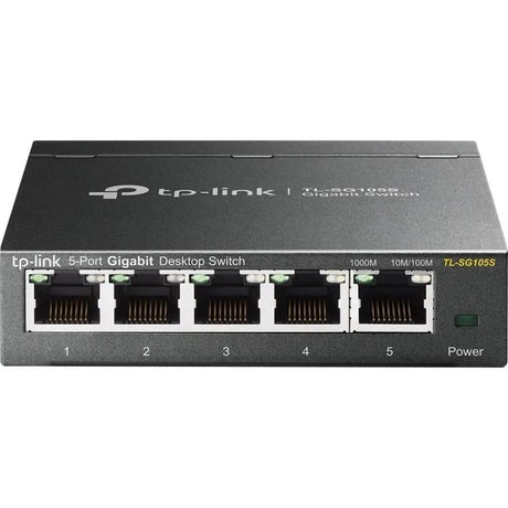TP-LINK TP-Link TL-SG105S - 5 Port Gigabit Ethernet Switch - Limited Lifetime Protection - Desktop/Wall-Mount - Plug & Play - Fanless - Sturdy Metal - 802.1p/DSCP QoS & IGMP Snooping - Compact Design