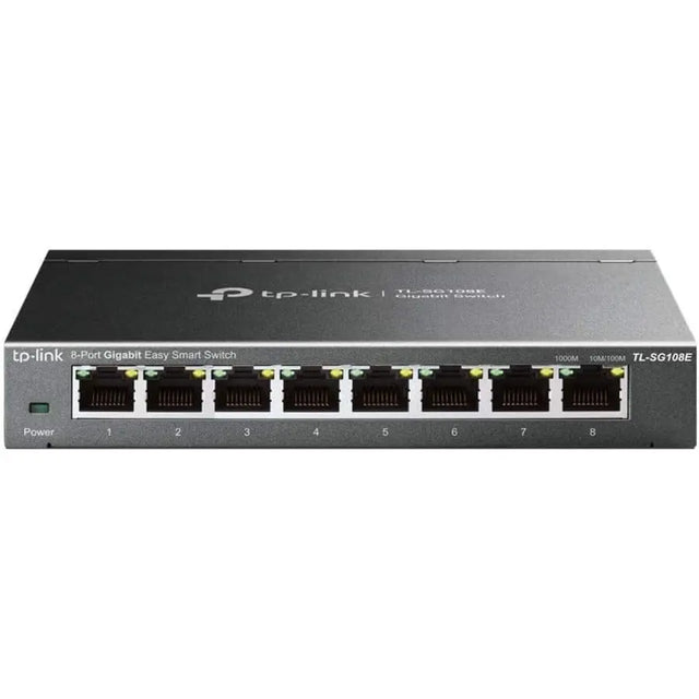TP-LINK TP-LINK TL-SG108E - 8-Port Gigabit Easy Smart Switch - Limited Lifetime Protection - Plug & Play - Desktop/Wall-Mount - Sturdy Metal w/ Shielded Ports - Support QoS, Vlan, IGMP and LAG - TL-SG108E