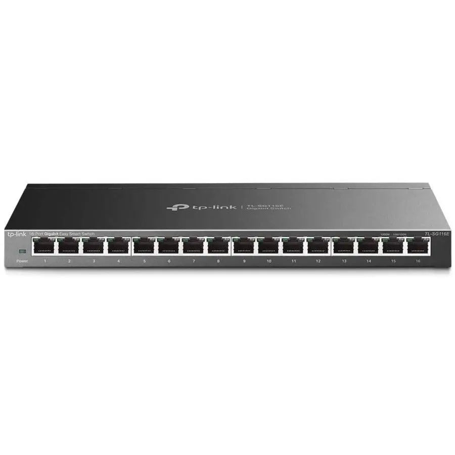TP-LINK TP-Link TL-SG116E - 16-Port Gigabit Easy Smart Switch - Limited Lifetime Protection - Plug & Play - Desktop/Wall-Mount - Sturdy Metal w/ Shielded Ports - Support QoS, Vlan, IGMP and LAG - TL-SG116E