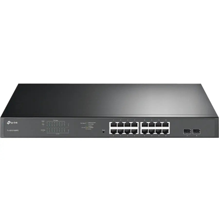 TP-LINK TP-Link TL-SG1218MPE - JetStream 16-Port Gigabit Easy Smart PoE/PoE+ Switch - Limited Lifetime Protection - Easy Smart Managed - 16 PoE+ Ports @250W, 2 non-PoE ports, 2 combo SFP slots - QoS, Vlan, IG...  - TL-SG1218MPE