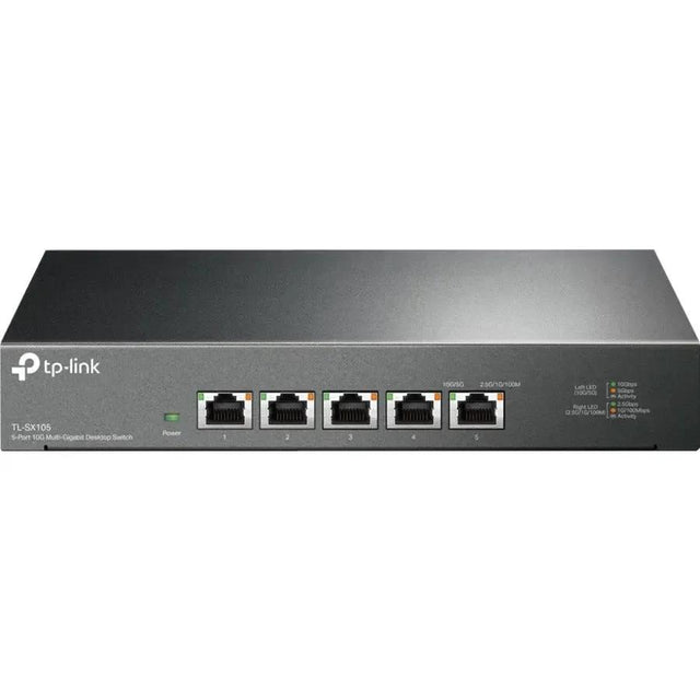 TP-LINK TP-Link TL-SX105 - 5 Port 10G/Multi-Gig Unmanaged Ethernet Switch - Limited Lifetime Protection - Desktop/Wall-Mount - Plug & Play - Fanless - Sturdy Metal Casing - Speed Auto-Negotiation - TL-SX105