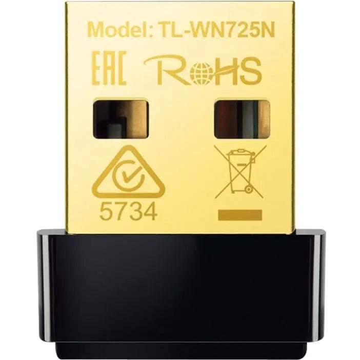 TP-LINK TP-LINK TL-WN725N - USB WiFi Adapter for PC - Nano Size - WiFi Dongle Compatible with Windows 10/7/8/8.1/XP/ Mac OS 10.9-10.15 Linux Kernel 2.6.18-4.4.3 - 150 Mbps - 2.48 GHz ISM - External - TL-WN725N