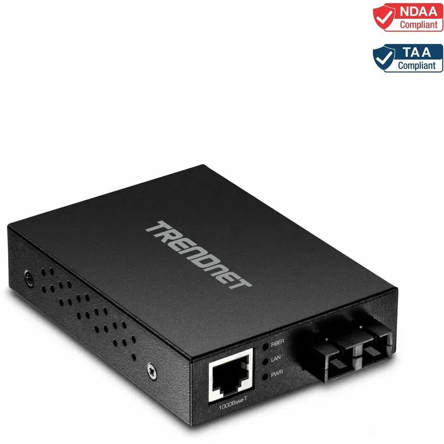 TRENDNET TRENDnet 1000Base-T to 1000Base-SX Multi-Mode SC Fiber Converter; Up to 550m (1800 ft.); 2 Gbps Switching Capacity; TFC-GMSC - 1000Base-T to 1000-SX - TFC-GMSC