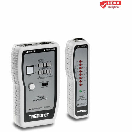 TRENDNET TRENDnet Network Cable Tester, Tests Ethernet, USB And BNC Cables, Accurately Test Pin Configurations up to 300m (984 ft), Local And Remote Testing, Includes BNC To Ethernet Converters, White, TC-NT2 ...  - TC-NT2