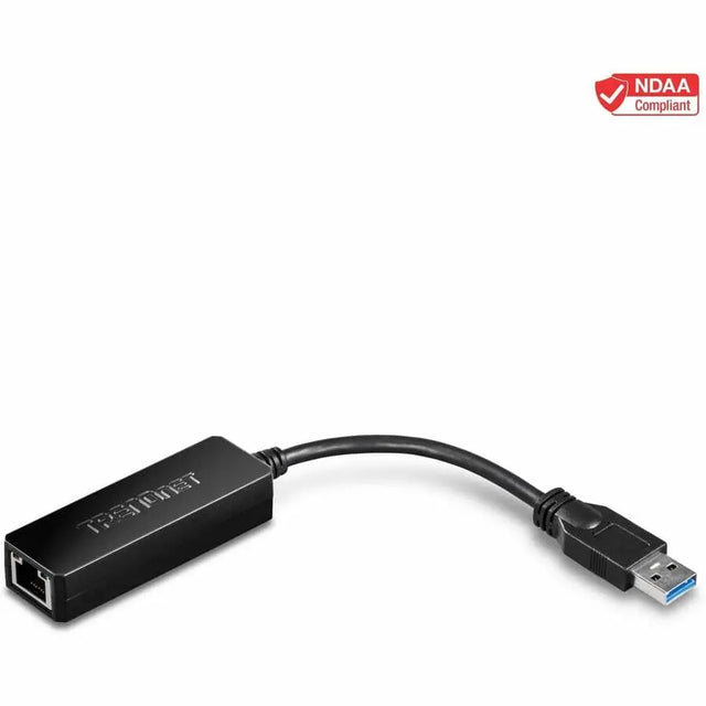 TRENDNET TRENDnet USB 3.0 To Gigabit Ethernet Adapter, Full Duplex 2Gbps Ethernet Speeds, Up To 1Gbps, USB-A, Windows & Mac Compatibility, USB Powered, Simple Setup, Black, TU3-ETG - USB 3.0 to Gigabit Etherne...  - TU3-ETG