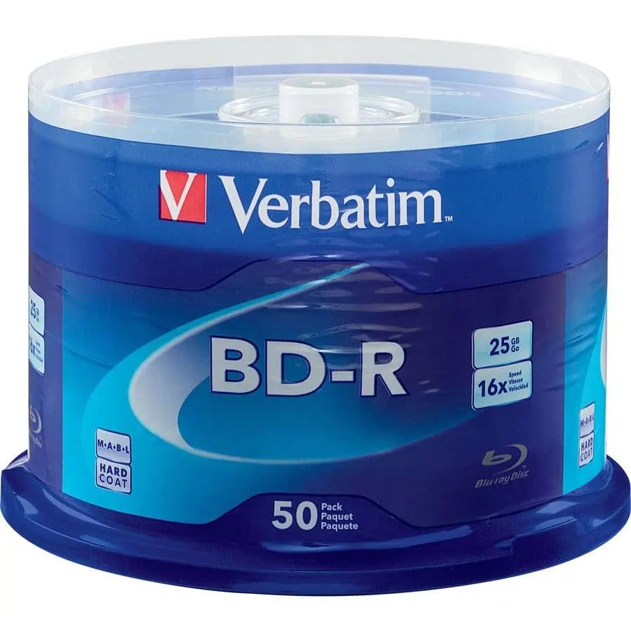 VERBATIM BD-R 25GB 16X with Branded Surface - 50pk Spindle - 50pk Spindle - 98397
