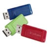 VERBATIM Digital Media Store 'n' Go USB Flash Drive, 32 GB, Assorted Colors, 3/Pack - 99811