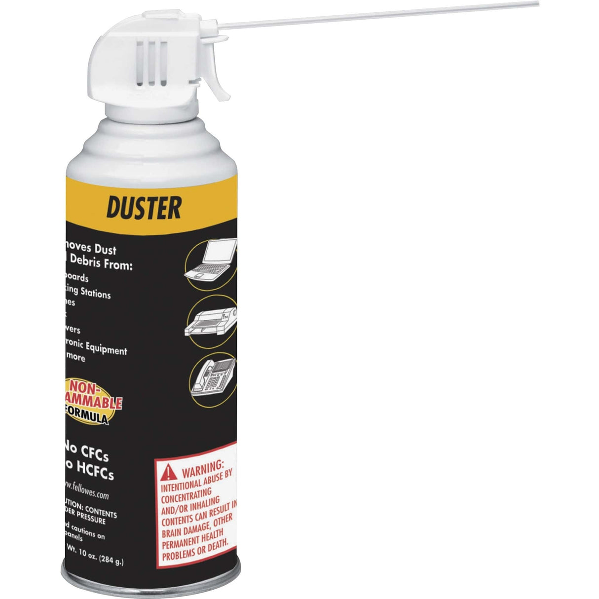 VERBATIM Fellowes Pressurized Duster - For Keyboard - 10 fl oz - Ozone-safe, Non-flammable, Moisture-free, Oil-free, Residue-free, CFC-free, HFC-free - 1 Each - White - 99790
