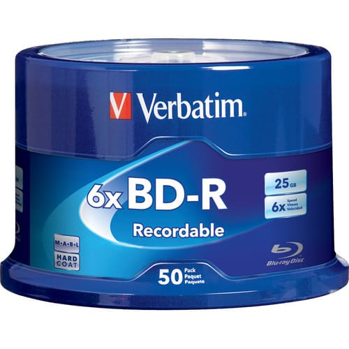 VERBATIM Removable Tape Drive Verbatim 98397 blank Blu-Ray disc BD-R 25 GB 50 pc(s) - 98397
