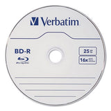 VERBATIM VERBATIM BD-R Blu-Ray Disc, 25 GB, 16x, White, 25/Pack - 97457